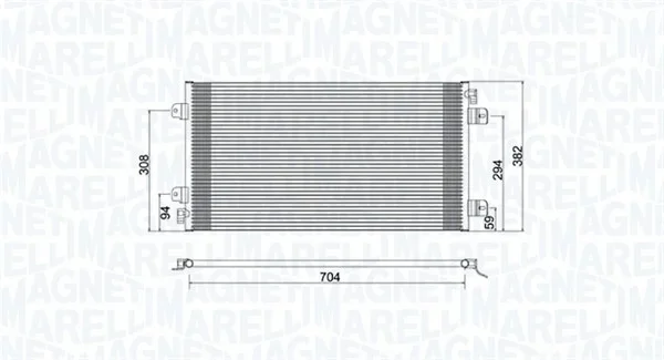 Kondenzátor, klimatizace MAGNETI MARELLI 350203941000
