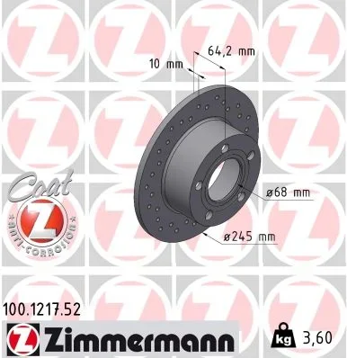 Brzdový kotouč ZIMMERMANN 100.1217.52