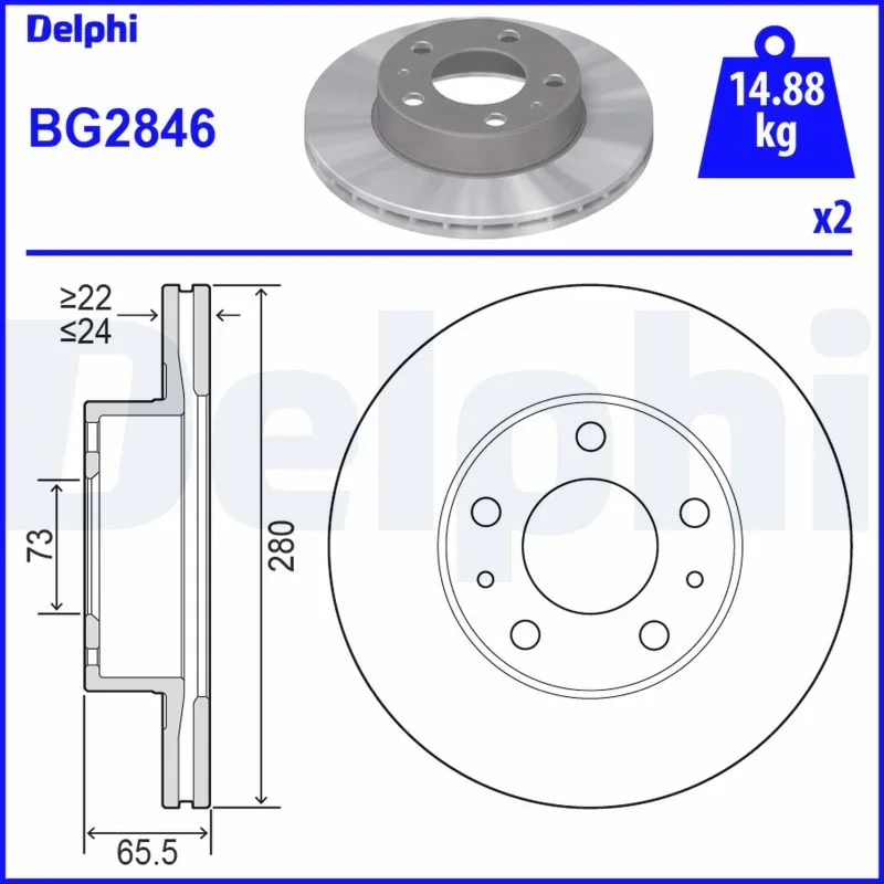 Brzdový kotouč DELPHI BG2846