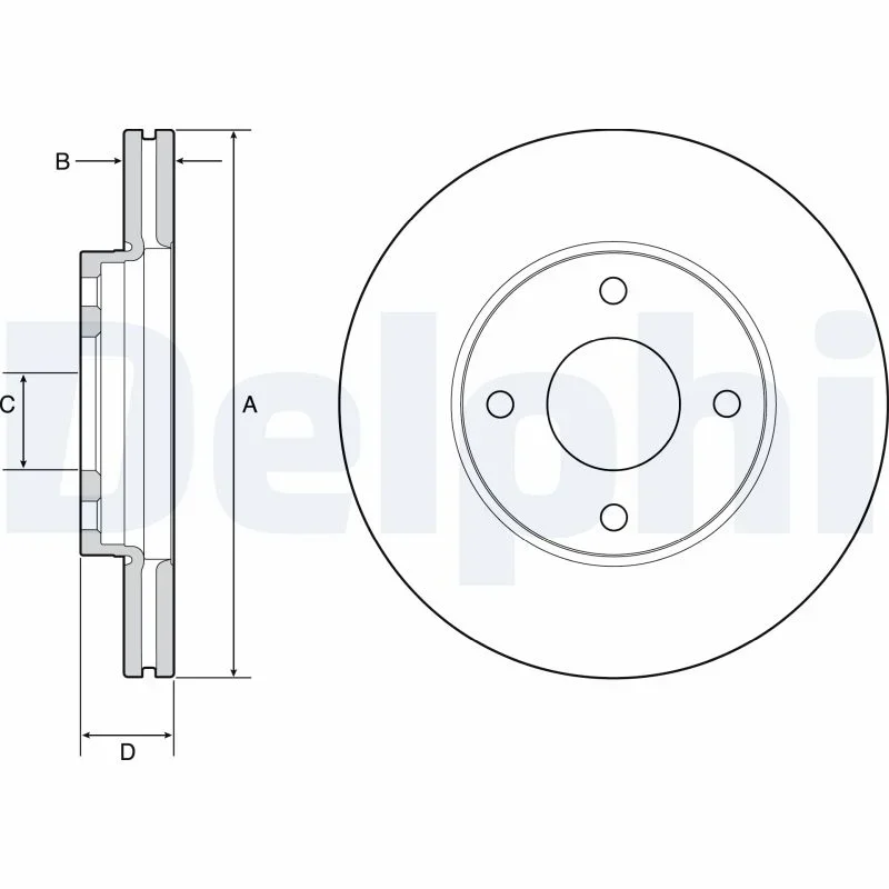 Brzdový kotouč DELPHI BG4953C – OE H1BC1125A1A
