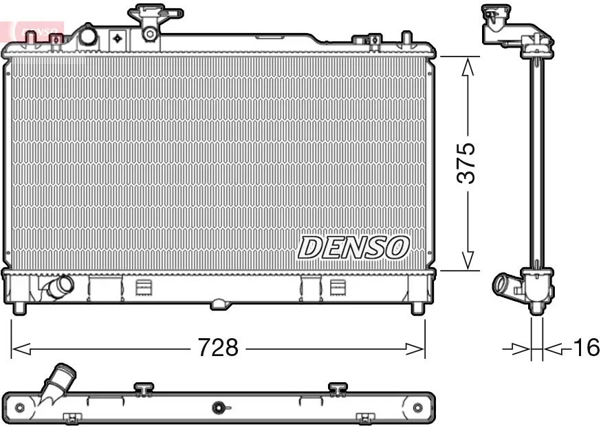 Chladič, chlazení motoru DENSO DRM44033