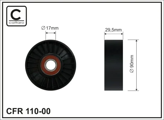 Napinaci kladka, zebrovany klinovy remen CAFFARO 110-00 Napinaci kladka, zebrovany klinovy remen CAFFARO 110-00