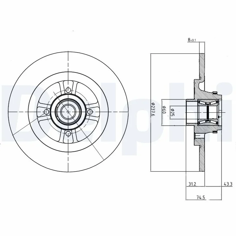 Brzdový kotouč DELPHI BG9025RS