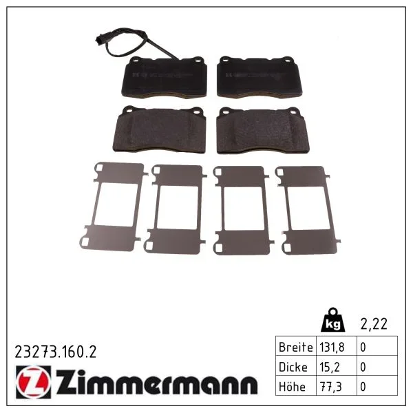 Sada brzdových destiček, kotoučová brzda ZIMMERMANN 23273.160.2