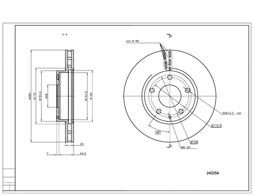 BRZ.KOTOUČ /P/ MAZDA 3 1.5-1.6 13- HART 242254 BRZ.KOTOUČ /P/ MAZDA 3 1.5-1.6 13- HART 242254