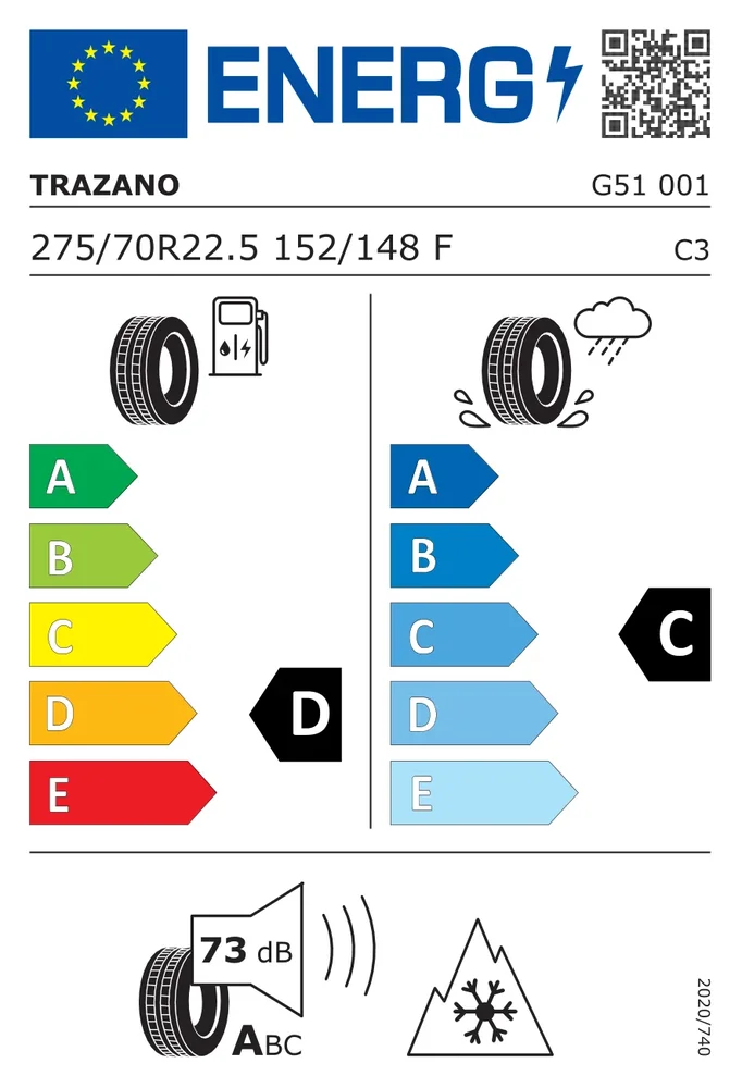 275/70R22.5 CTZ NMETROG51 TRAZANO 275/70R22.5CTZNMETROG51