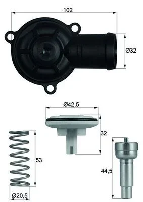Termostat, chladivo MAHLE TI22087D – OE 03C121110A