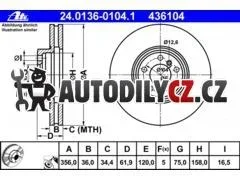 AT 436104 P/L brzdový kotouč ATE