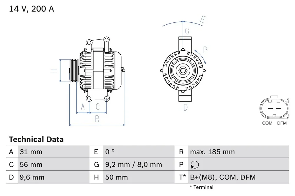 BO 0986048550 Alternátor BOSCH-výměnný díl