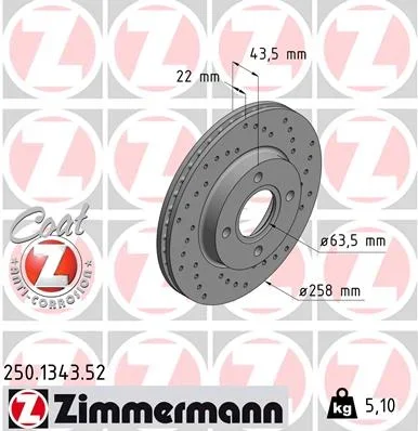 Brzdový kotouč ZIMMERMANN 250.1343.52