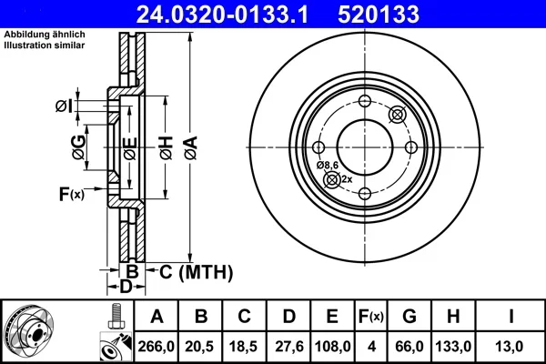 Brzdový kotouč ATE 24.0320-0133.1