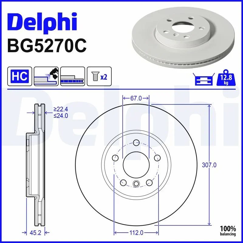 Brzdový kotouč DELPHI BG5270C