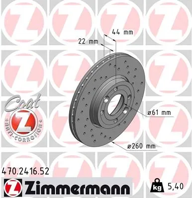 Brzdový kotouč ZIMMERMANN 470.2416.52