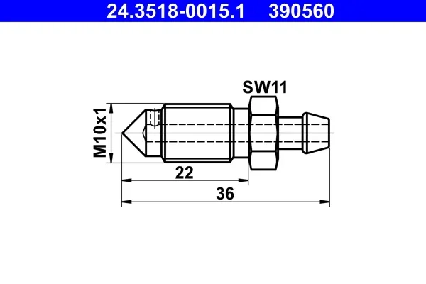 Odvzdusnovaci sroub/ventil ATE 24.3518-0015.1