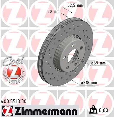Brzdový kotouč ZIMMERMANN 400.5518.30