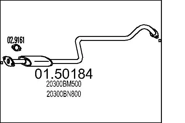 Stredni tlumic vyfuku MTS 01.50184