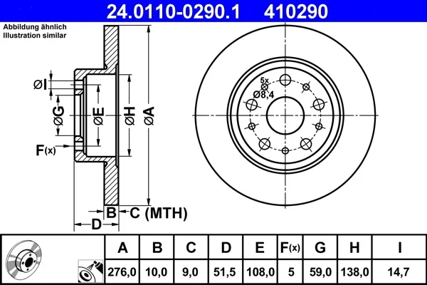 Brzdový kotouč ATE 24.0110-0290.1