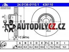 AT 436110 P/L brzdový kotouč ATE