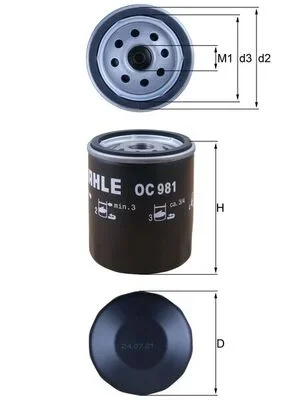 Olejový filtr MAHLE OC981