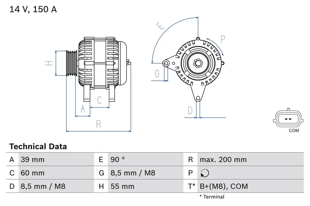 BO 0986080410 Alternátor BOSCH-výměnný díl
