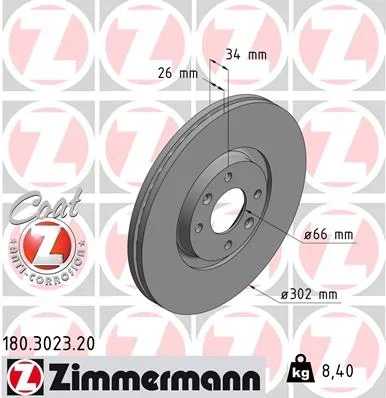 Brzdový kotouč ZIMMERMANN 180.3023.20
