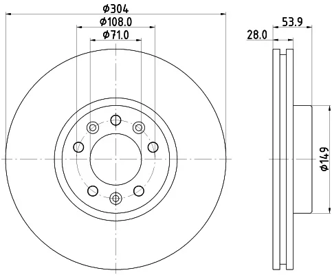 Brzdový kotouč HELLA 8DD355125-411