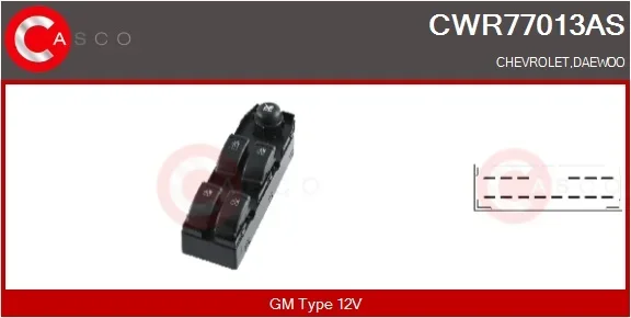 Spínač, zvedací zařízení oken CASCO CWR77013AS
