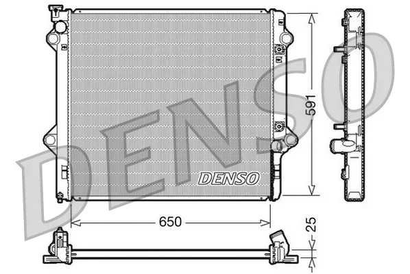 Chladič, chlazení motoru DENSO DRM50046 – OE 1640030140 Chladič, chlazení motoru DENSO DRM50046 – OE 1640030140