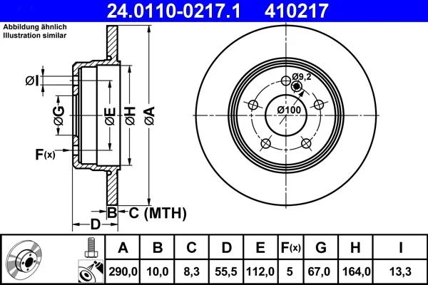 Brzdový kotouč ATE 24.0110-0217.1