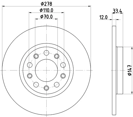 Brzdový kotouč HELLA 8DD355133-721