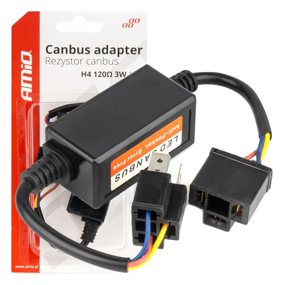 Rezistor pro LED žárovky CANBUS 3W 120? H4 AMiO-04127