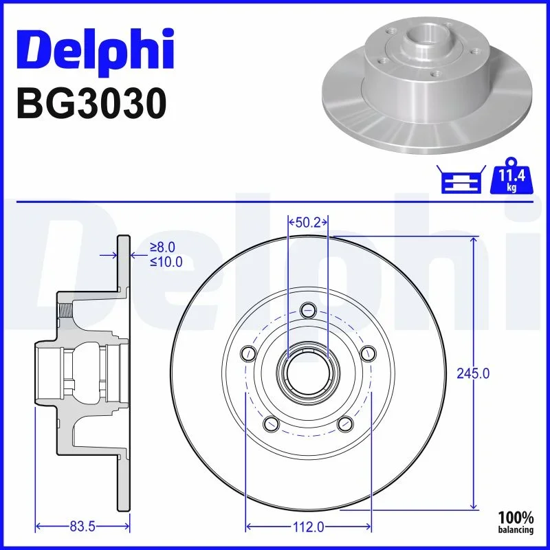 Brzdový kotouč DELPHI BG3030