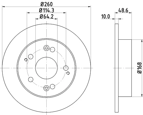 Brzdový kotouč HELLA 8DD355110-311 – OE 42510S5TE00