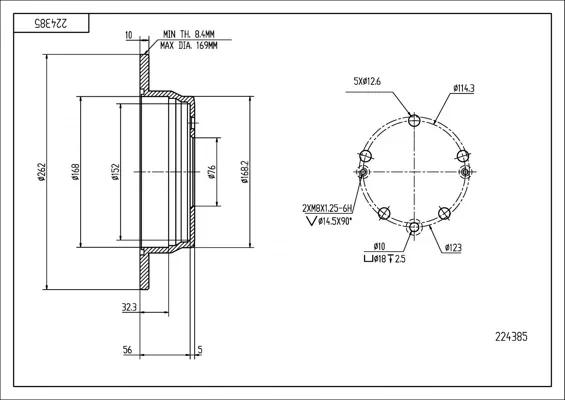BRZ.KOTOUČ /Z/CEED /262/10/ HART 224385 BRZ.KOTOUČ /Z/CEED /262/10/ HART 224385