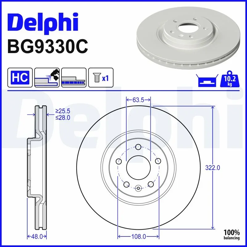 Brzdový kotouč DELPHI BG9330C
