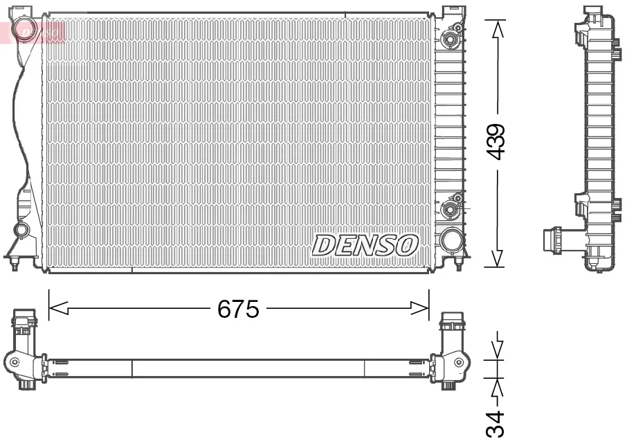 Chladič, chlazení motoru DENSO DRM02028 Chladič, chlazení motoru DENSO DRM02028