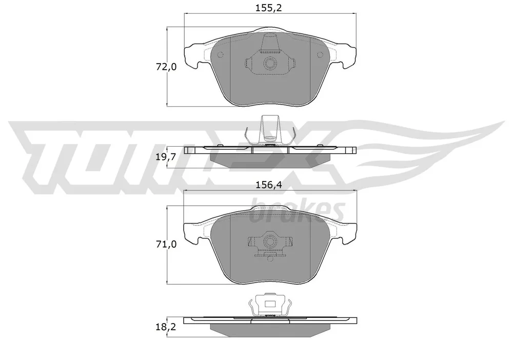 Sada brzdových destiček, kotoučová brzda Tomex Brakes TX17-74
