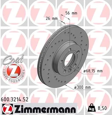 Brzdový kotouč ZIMMERMANN 600.3214.52
