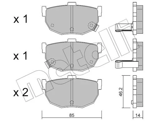 Sada brzdových destiček, kotoučová brzda METELLI 22-0362-0