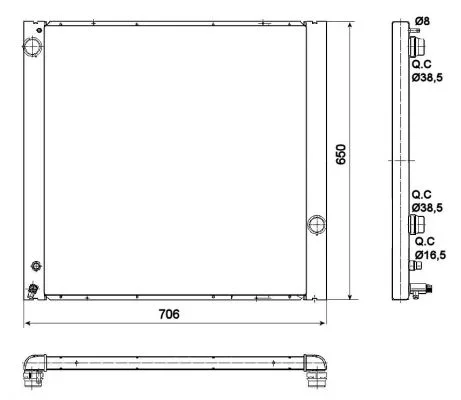 Chladič, chlazení motoru NRF 53099 – OE PCC000850
