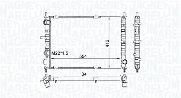 Chladič, chlazení motoru MAGNETI MARELLI 350213154300