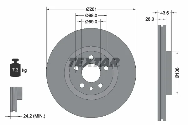 Brzdový kotouč TEXTAR 92074003