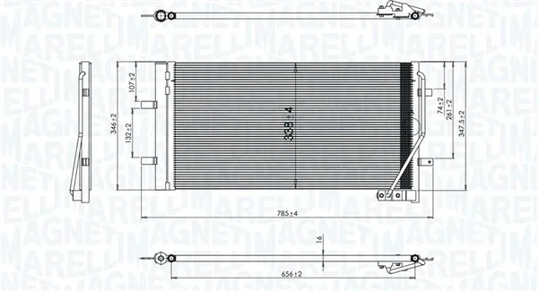 Kondenzátor, klimatizace MAGNETI MARELLI 350203842000