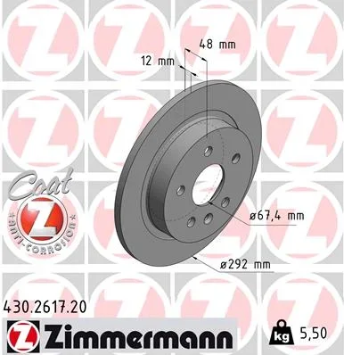 Brzdový kotouč ZIMMERMANN 430.2617.20
