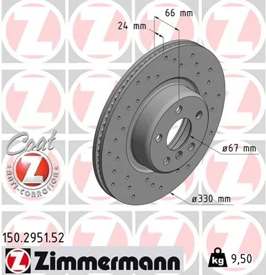 Brzdový kotouč ZIMMERMANN 150.2951.52