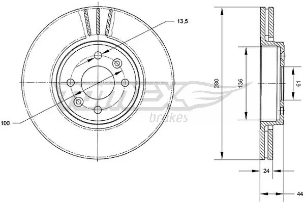 Brzdový kotouč Tomex Brakes TX70-22