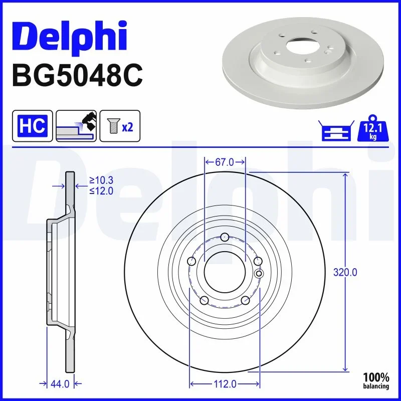 Brzdový kotouč DELPHI BG5048C