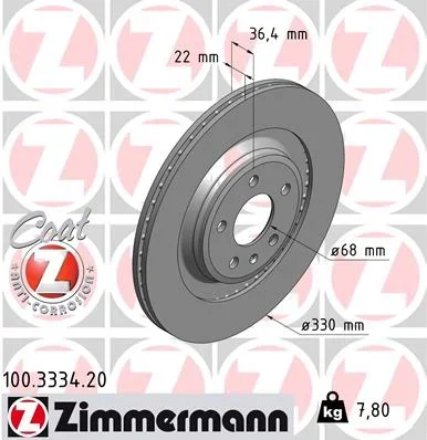Brzdový kotouč ZIMMERMANN 100.3334.20