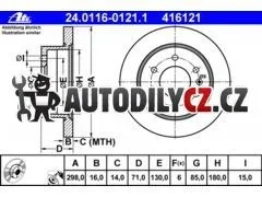 AT 416121 P/L brzdový kotouč ATE