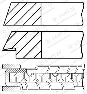Sada pistnich krouzku GOETZE ENGINE 08-101200-00